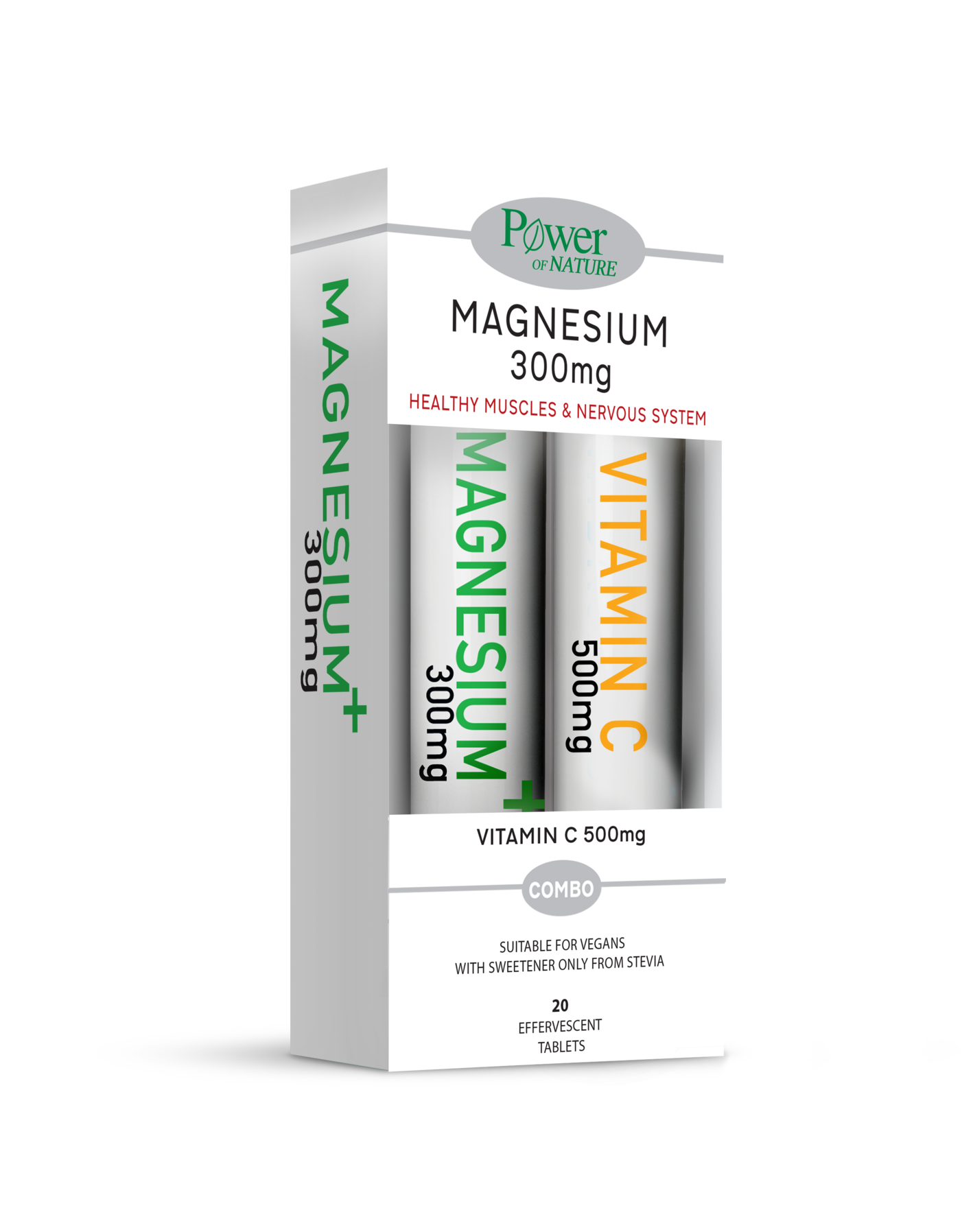 POWER HEALTH - PROMO PACK Magnesium 300mg Stevia (20eff.tabs) ME ΔΩΡΟ Vitamin C 500mg (20eff.tabs)